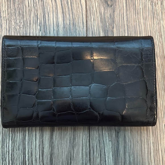 Vintage, Furla Double Snap Wallet, Black Patent Leather, Made In Italy, EUC - Picture 2 of 8